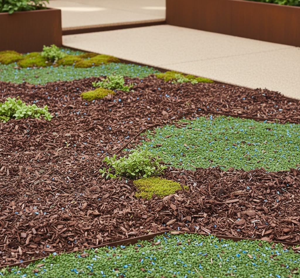 Rubber mulch in playground
