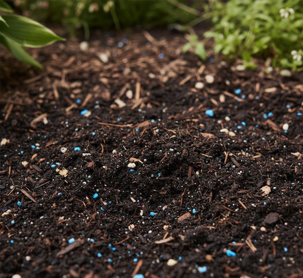 Enriched soil with organic matter